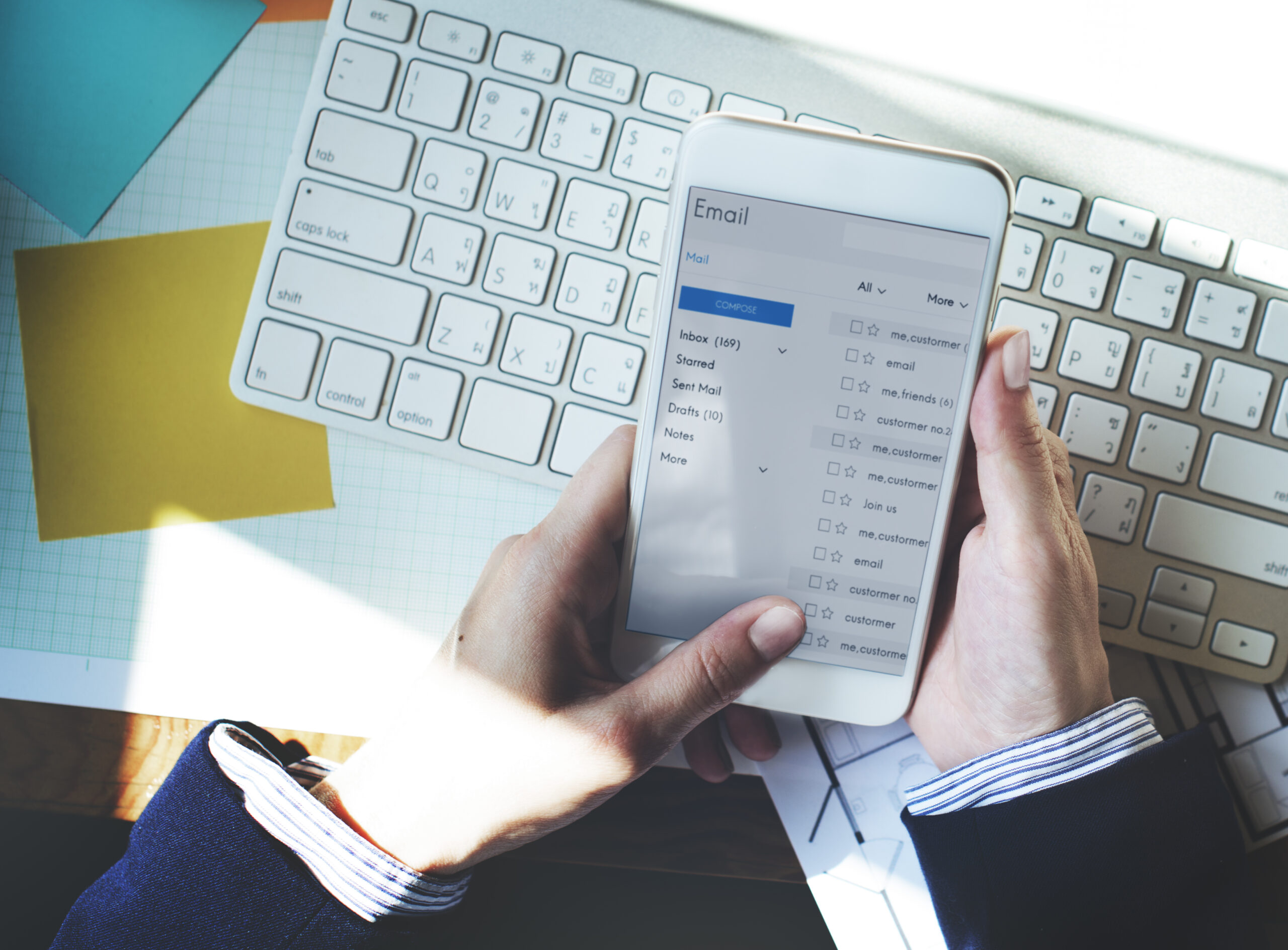 Person Using Email on Smart Phone